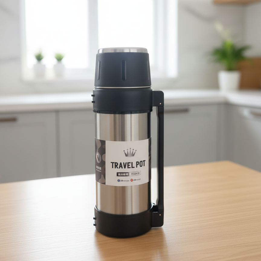 A Thermal Insulated Travel Flask.