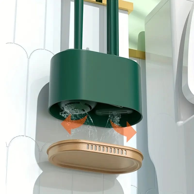 Base Of Toilet Brush and Holder Set Which is Hanged on the Wall Of Toilet.