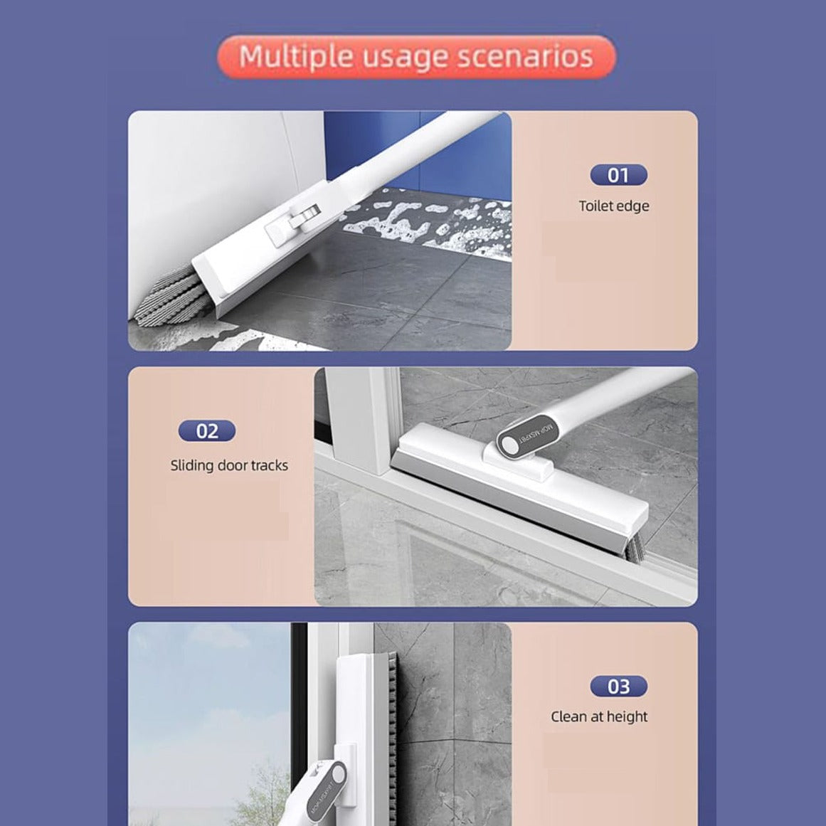 Different Usage Scenarios Of Toilet Floor Wiper Brush.