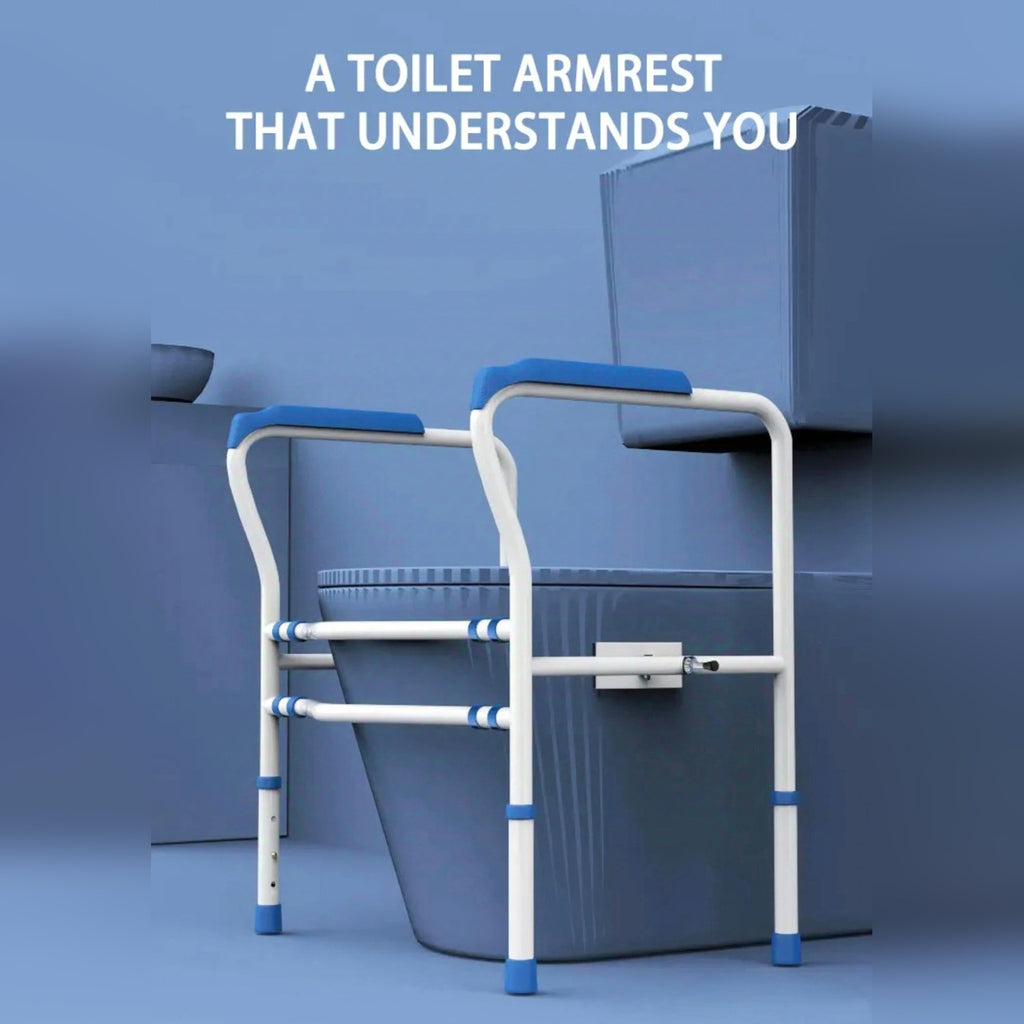 Toilet Safety Rail, Adjustable Support Handrail for Elderly, Handicap, Disabled Standing Aid Toilet Safety Rail, Adjustable Support Handrail for Elderly, Handicap, Disabled Standing Aid
