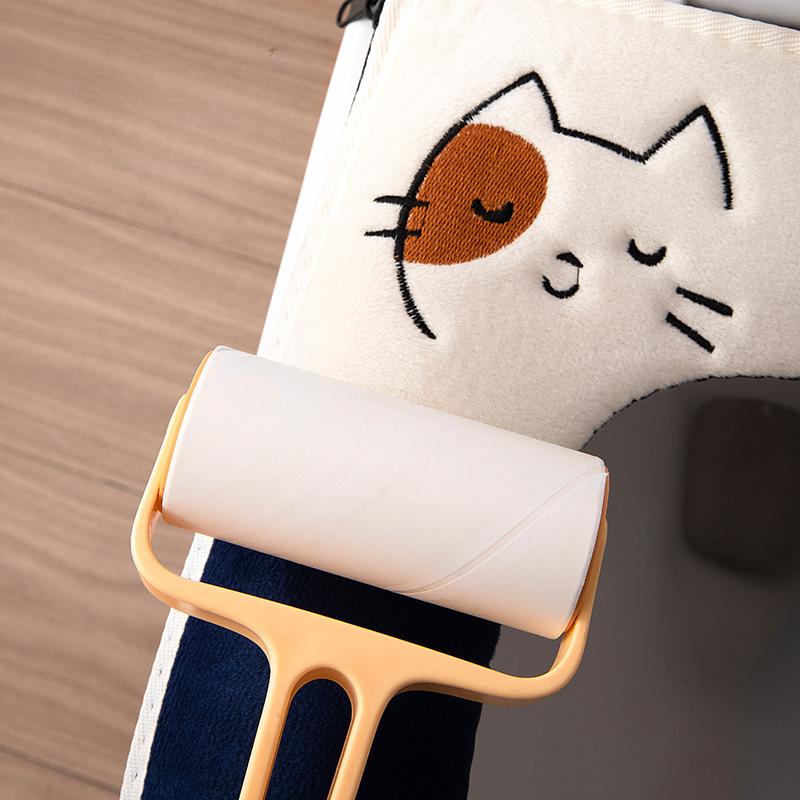 A Person is Rubbing Toilet Seat Cover Cushion.