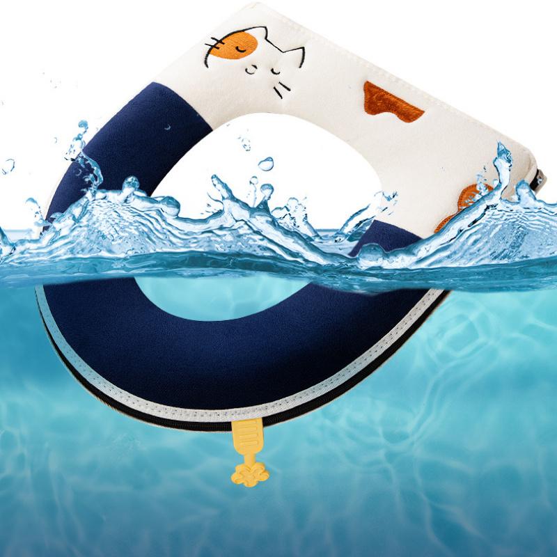 Image describes the waterproof property of Toilet Seat Cover Cushion.