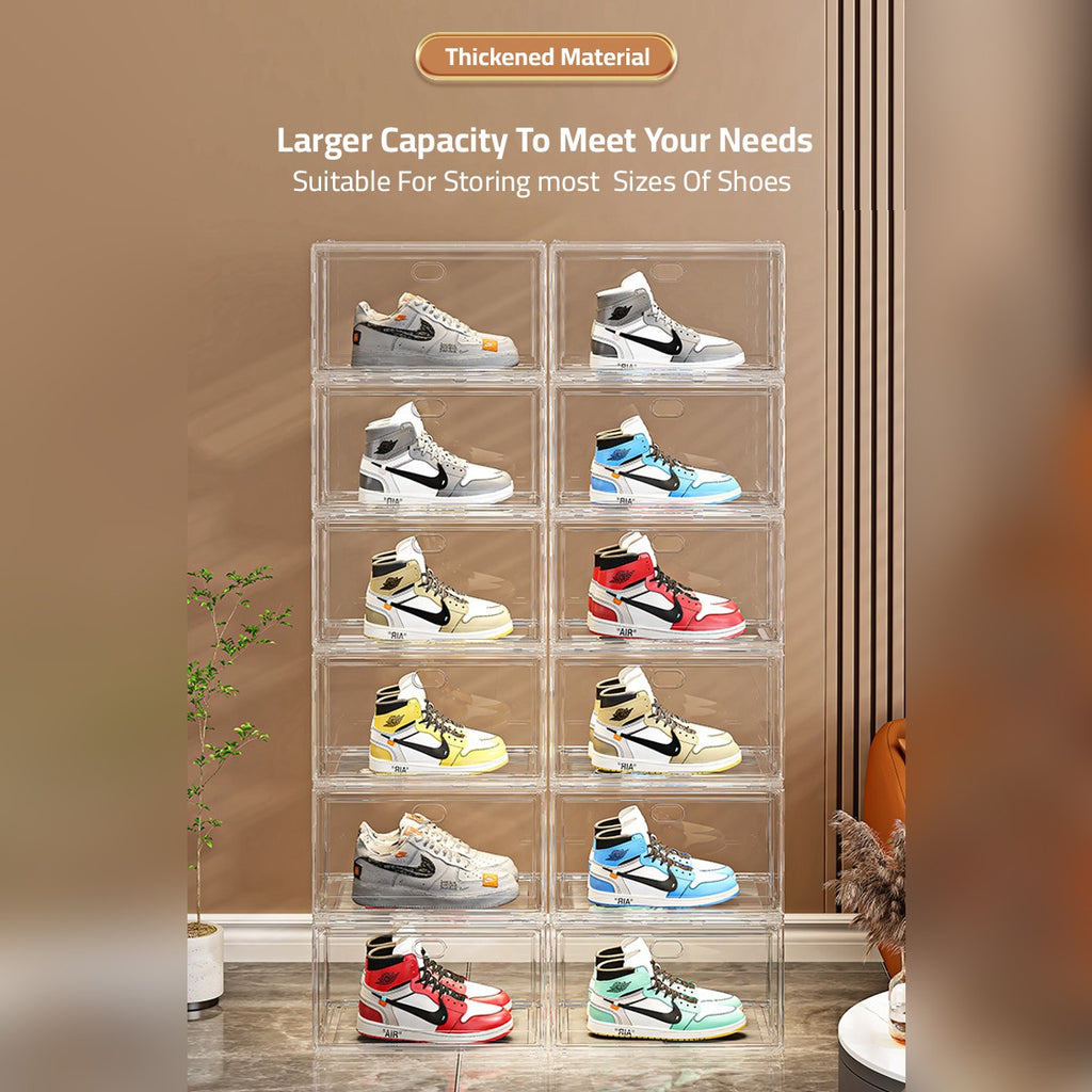 1 Pcs Stackable Transparent Shoe Box Organizer, Multipurpose Display Case, Sneakers Storage Rack 1 Pcs Stackable Transparent Shoe Box Organizer, Multipurpose Display Case, Sneakers Storage Rack