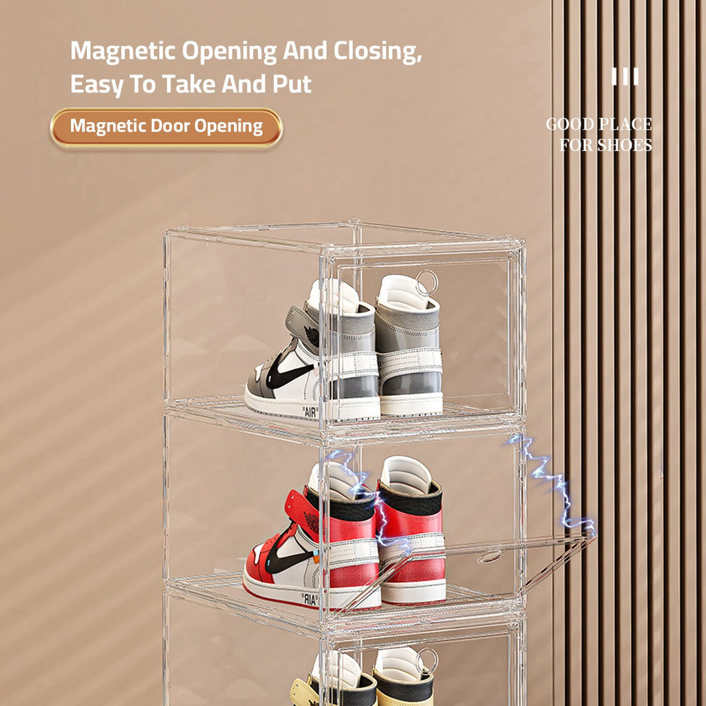 1 Pcs Stackable Transparent Shoe Box Organizer, Multipurpose Display Case, Sneakers Storage Rack 1 Pcs Stackable Transparent Shoe Box Organizer, Multipurpose Display Case, Sneakers Storage Rack