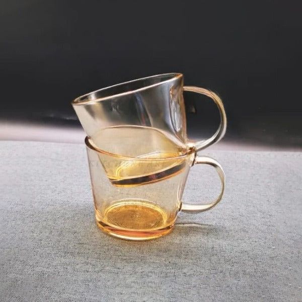 Transparent V-Shaped  Glass Cups