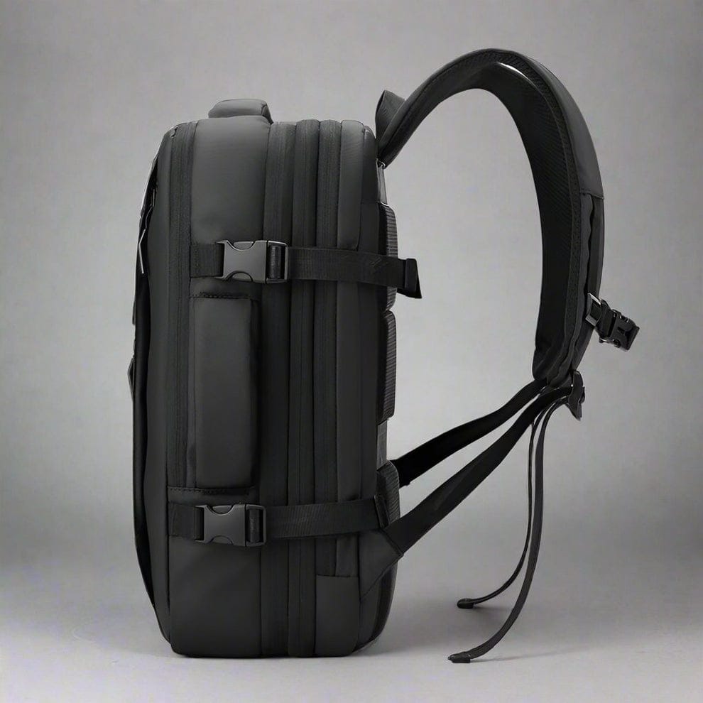 A Black Travel Backpack.