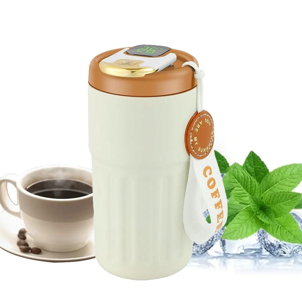 Travel Coffee Mug in Brown Color.