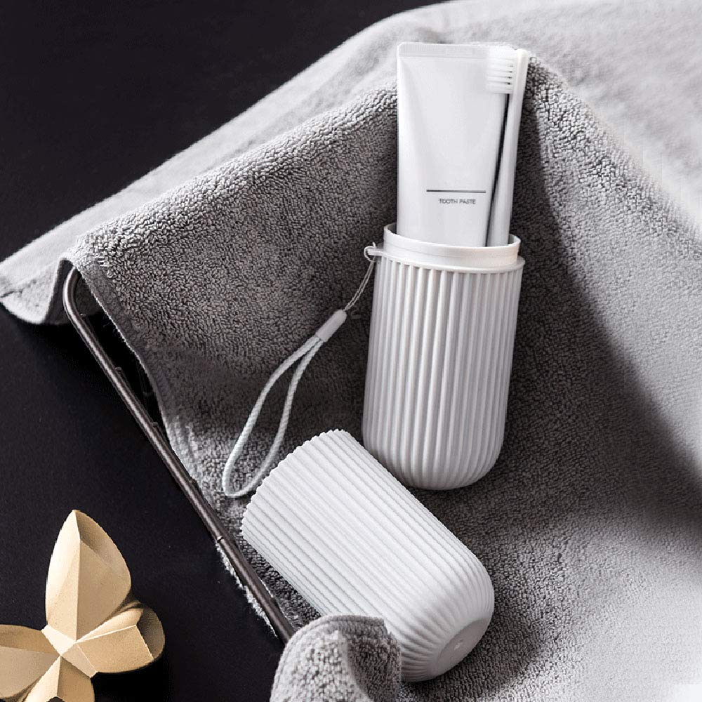 Travel Toothbrush Holder Case with Brush and Toothpaste.