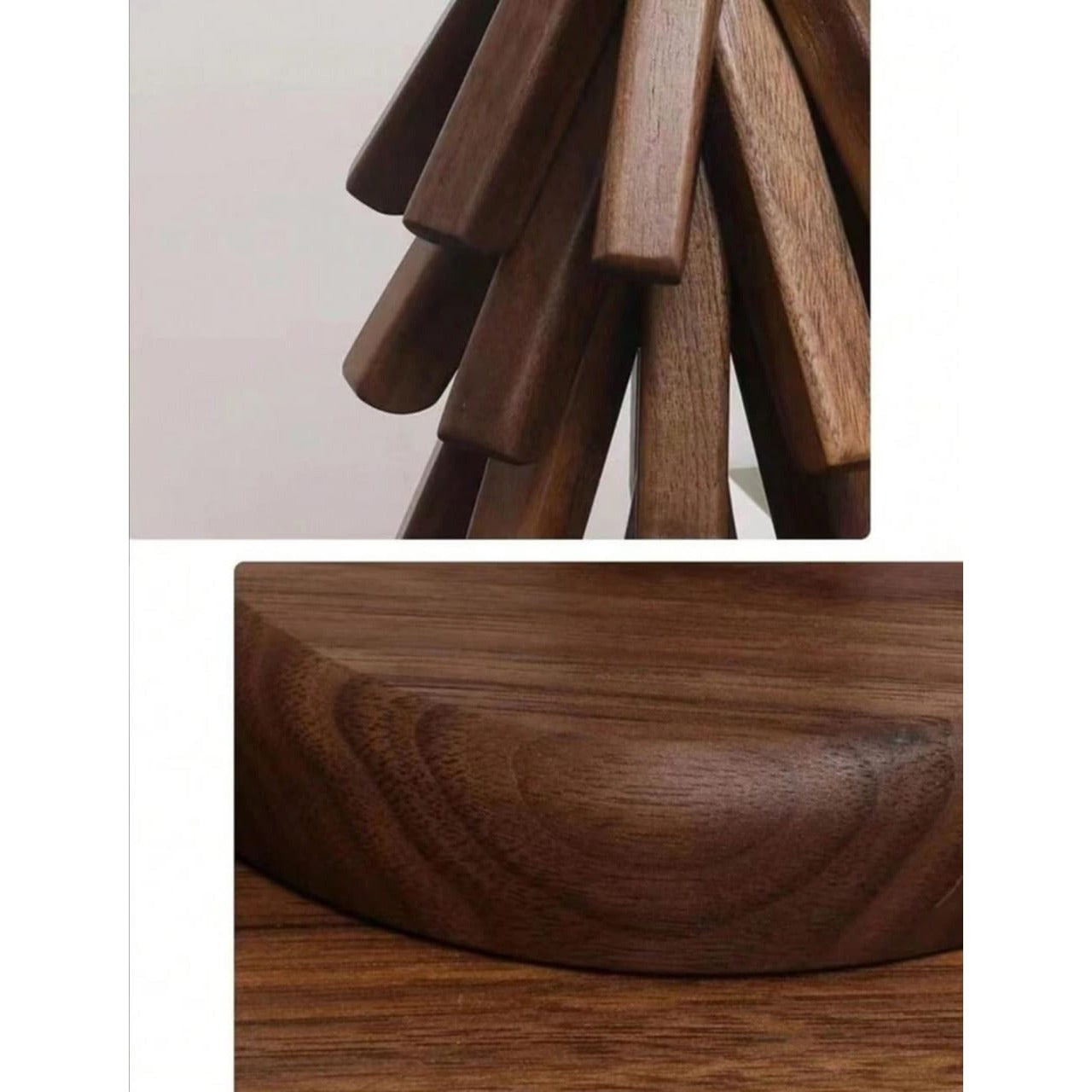 Parts Of Tree Shaped Wooden Dish Mat.