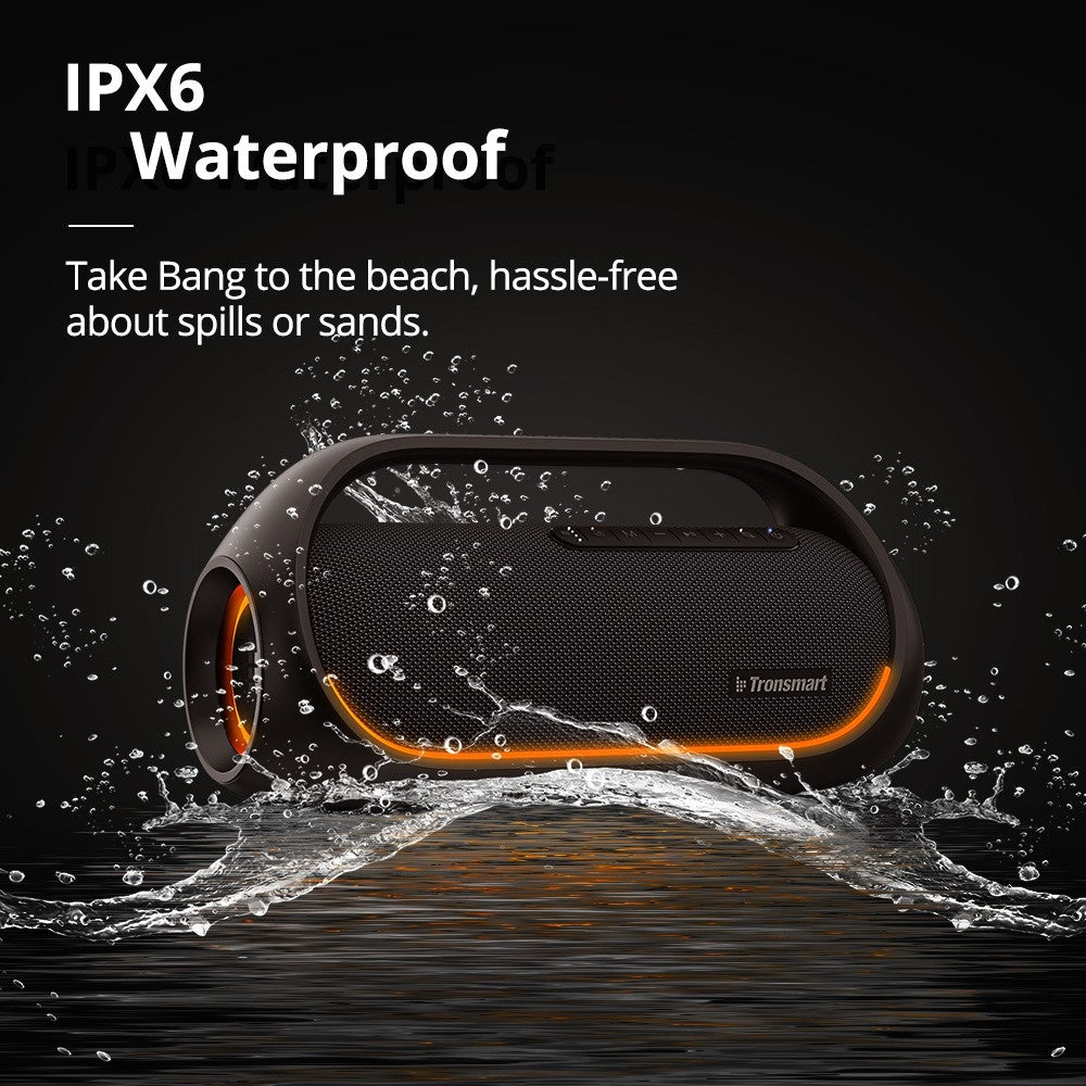 Waterproof Property Of Tronsmart Bang Portable Party Speaker.