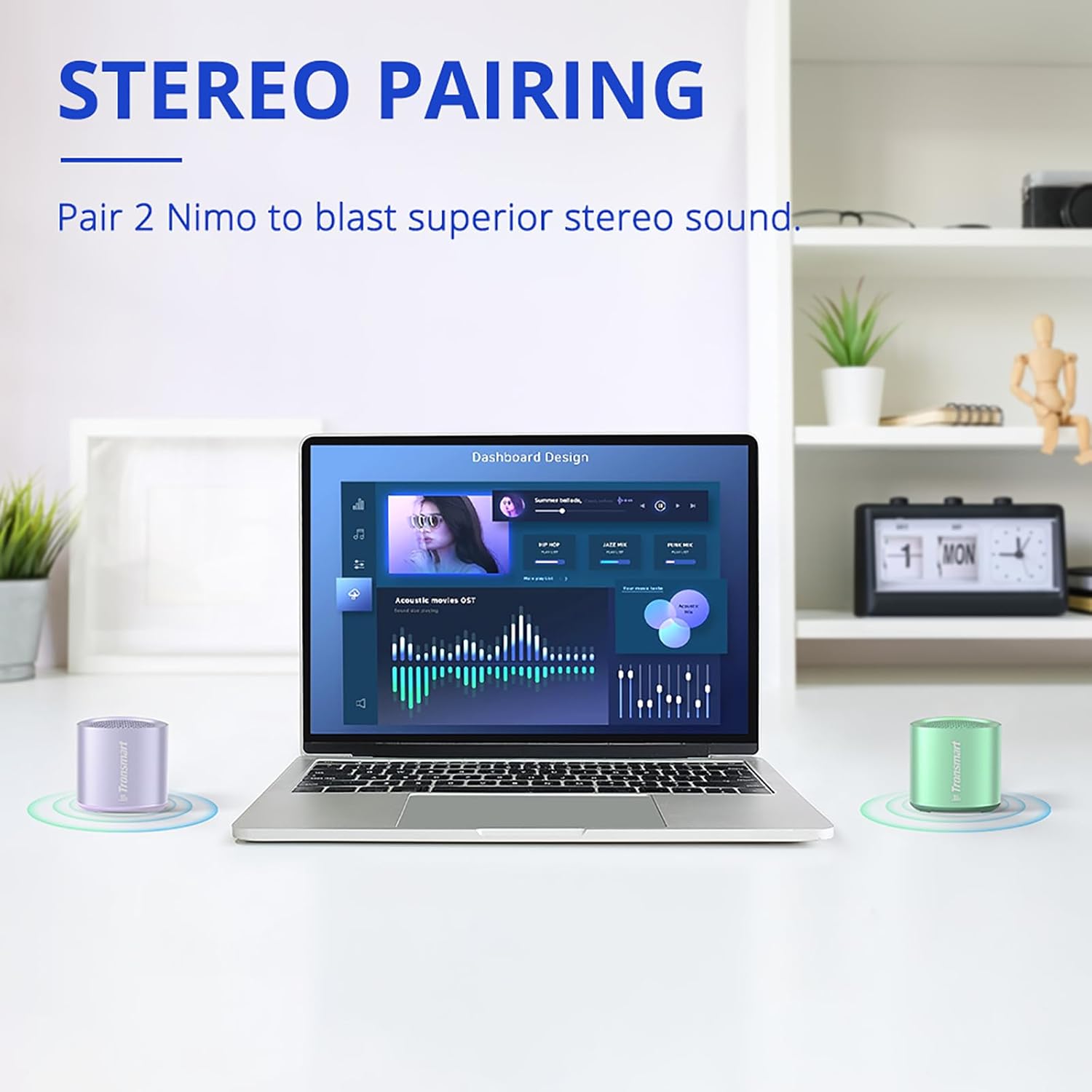 Tronsmart Nimo Mini Bluetooth Speakeris Paired to Laptop.