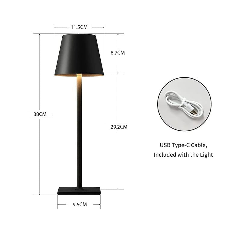 Size Of USB Cordless LED Table Lamp.