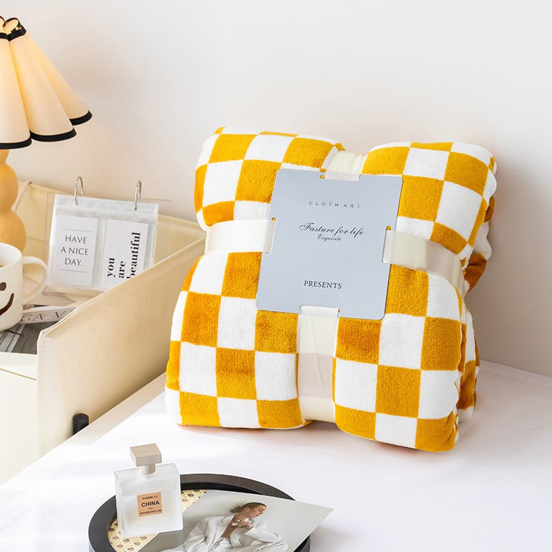 Ultra Soft Flannel Fleece Blanket in Yellow Color.