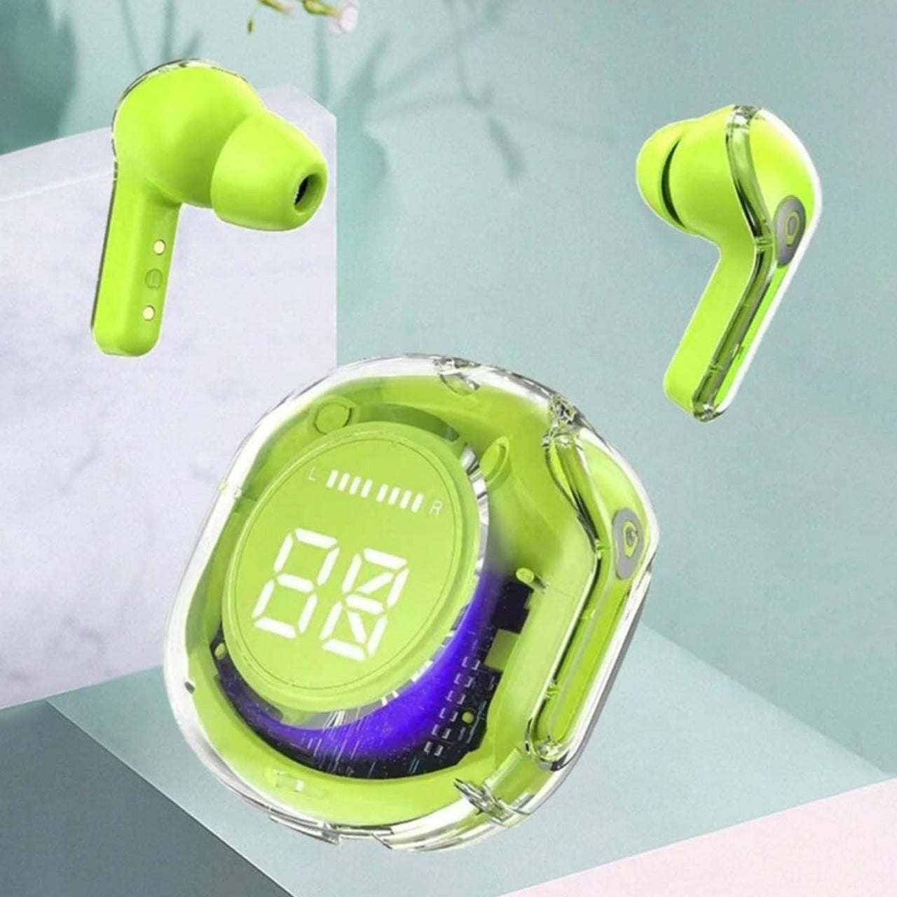 Ultrapods Pro True Wireless Headphones in Green Color.