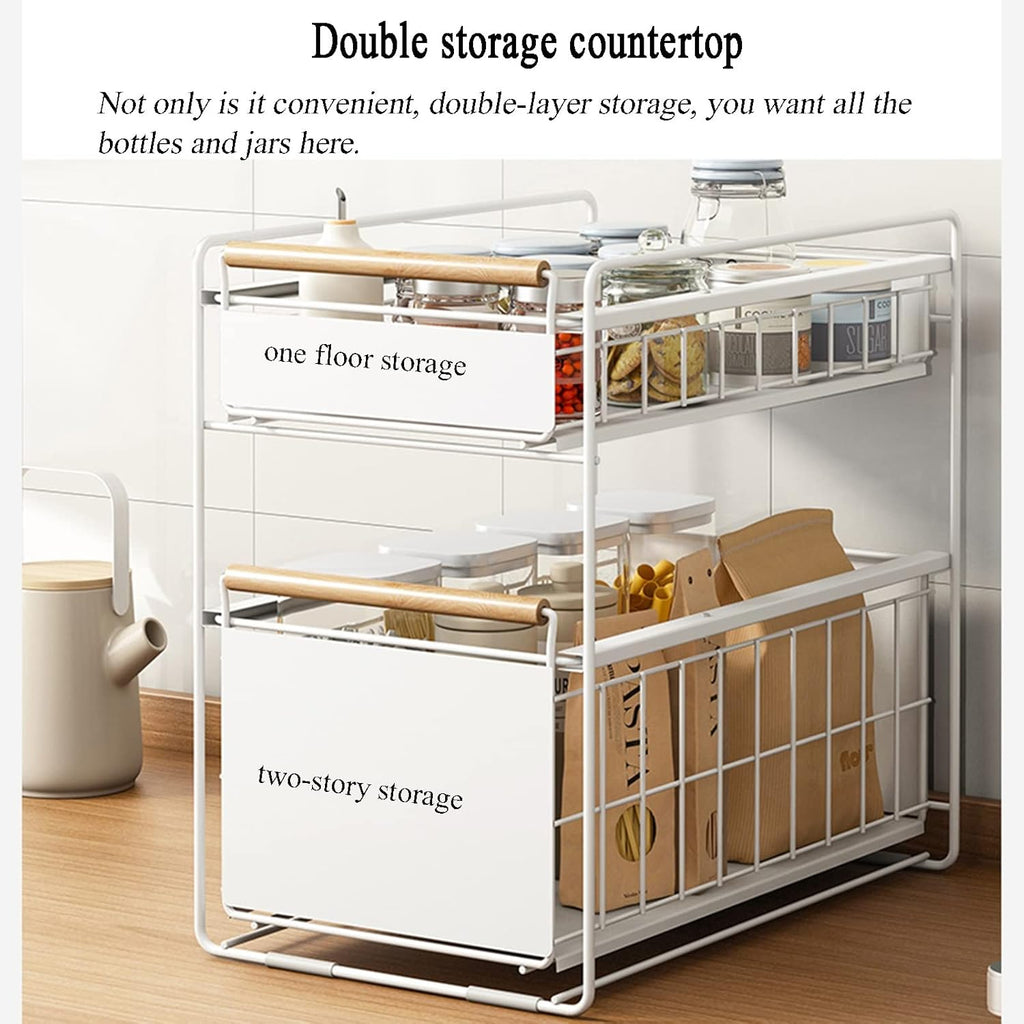 Under Sink Storage Rack - Drawer-Type Kitchen and Bathroom Organizer Shelf Under Sink Storage Rack - Drawer-Type Kitchen and Bathroom Organizer Shelf