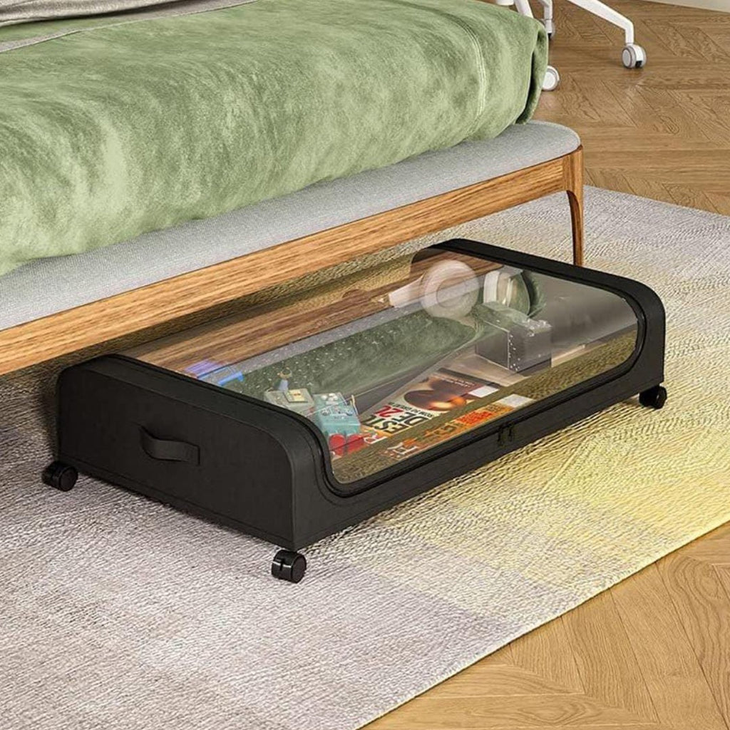 Underbed Storage Bag, Rolling Organizer Container Bin, Cloth Storage Box Underbed Storage Bag, Rolling Organizer Container Bin, Cloth Storage Box