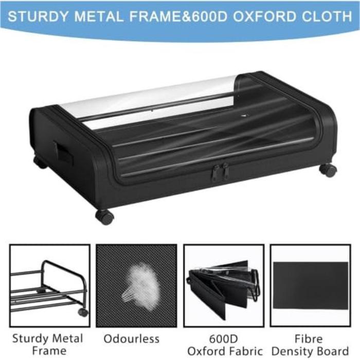 Underbed Storage Bag, Rolling Organizer Container Bin, Cloth Storage Box Underbed Storage Bag, Rolling Organizer Container Bin, Cloth Storage Box