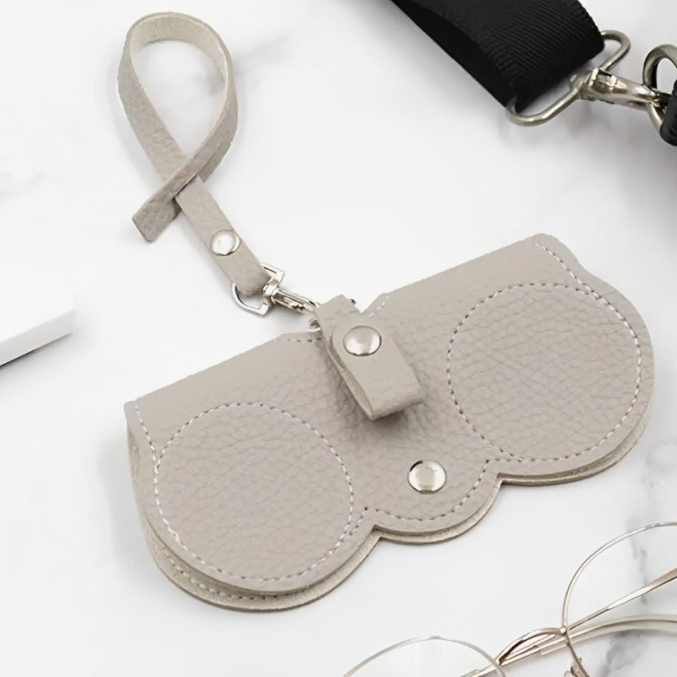 Unisex Portable Glasses Bag in Light Grey Color.