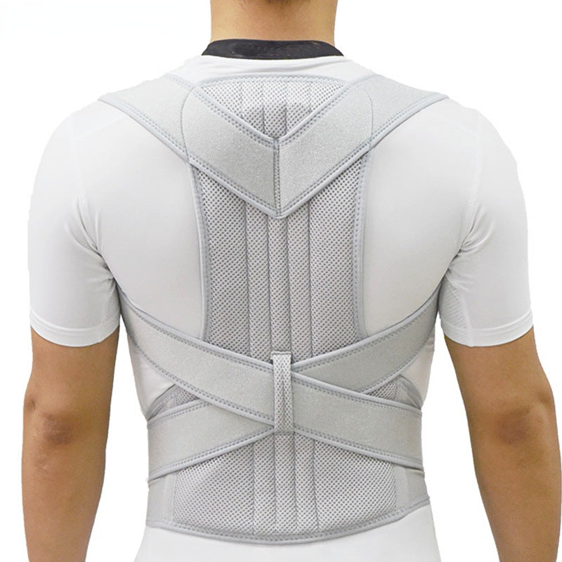 A Person is Wearing Unisex Posture Corrector Belt.