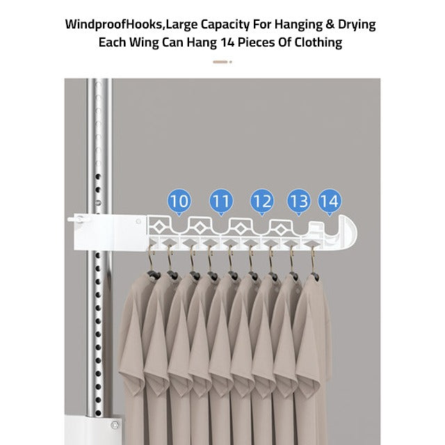 Cloth Rack Pole Placement Upright Coat Rack, 4 Tier Cloth Hanger, Laundry Pole Cloth Drying Rack