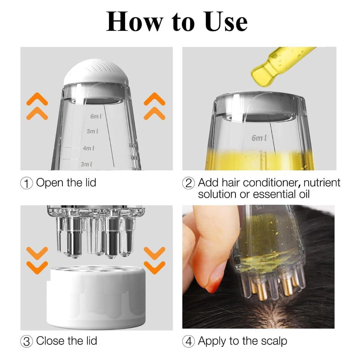 Usage Of Hair Oil Scalp Applicator Comb.