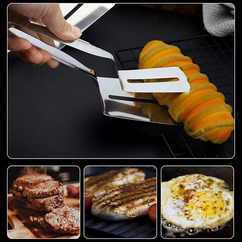 Someone taking something with the help of Stainless Steel Food Tongs