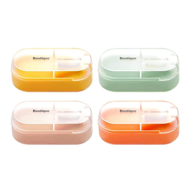 Tablet Pill Cutter Box, Medicine Storage Box Compartment Splitter With Blades For Travel Tablet Pill Cutter Box, Medicine Storage Box Compartment Splitter With Blades For Travel