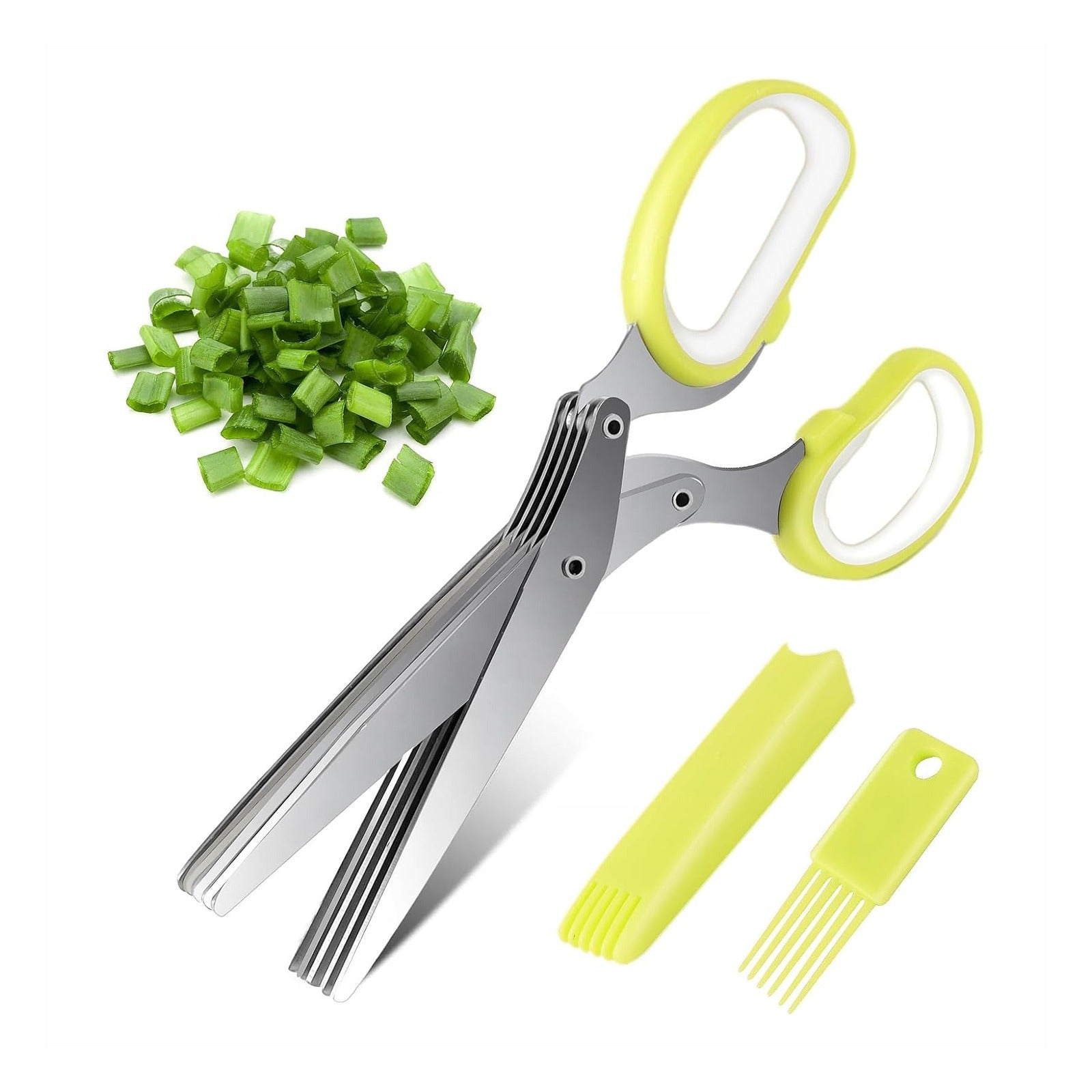  5 Blade Kitchen Scissor with handy comb for cleaning and blade cover