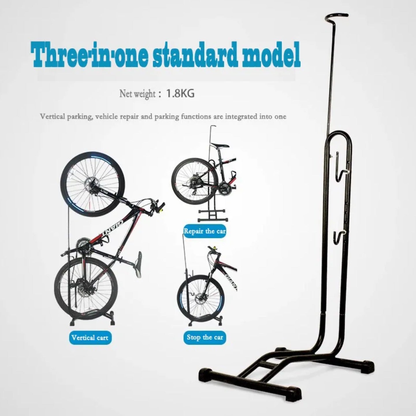 A Vertical Bike Stand  is Used to Park Cycle at Different Position.