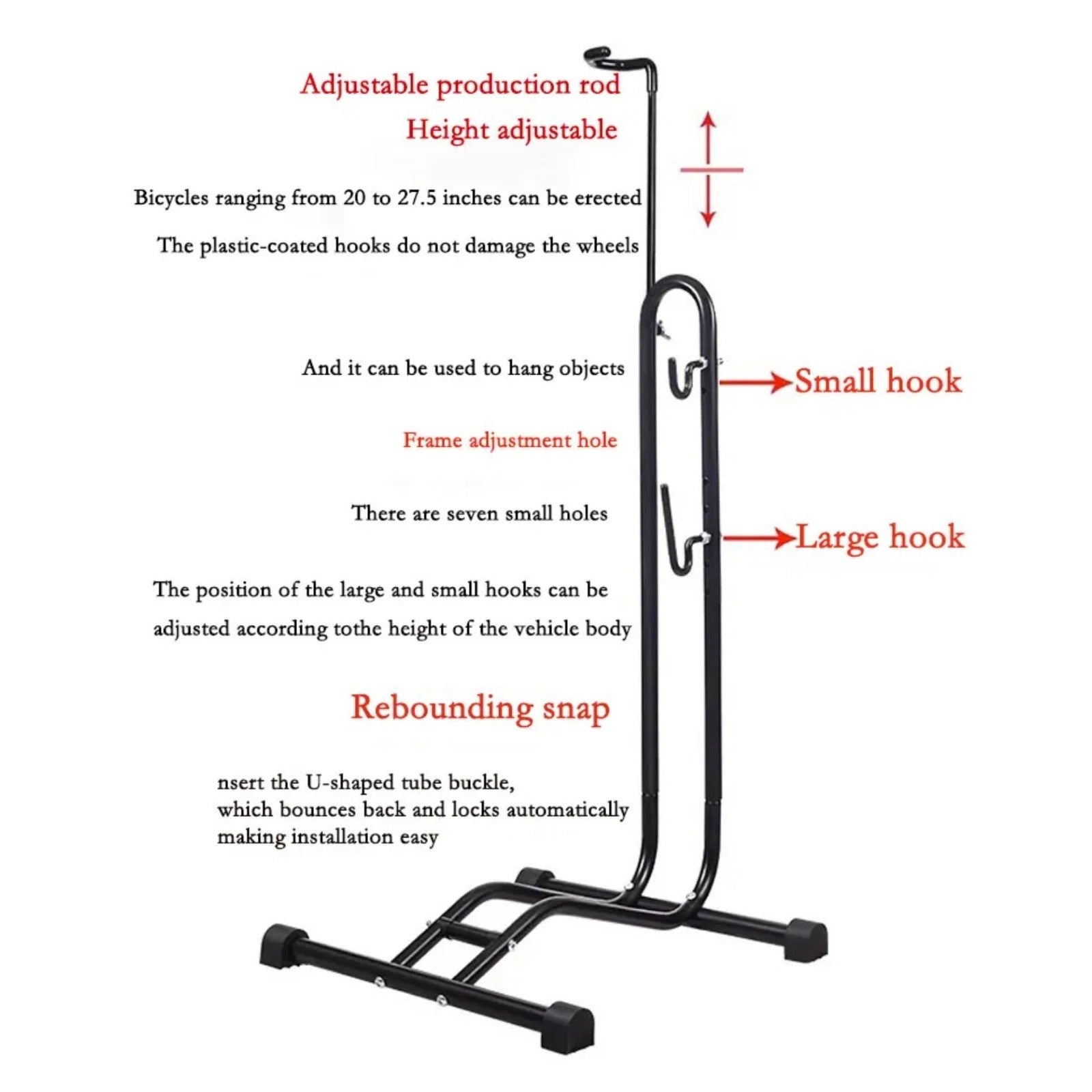 Parts Details Of Vertical Bike Stand.