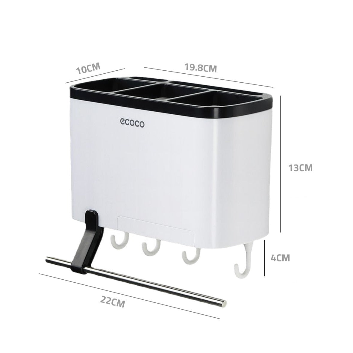 Ecoco Utensil Storage Rack with its size