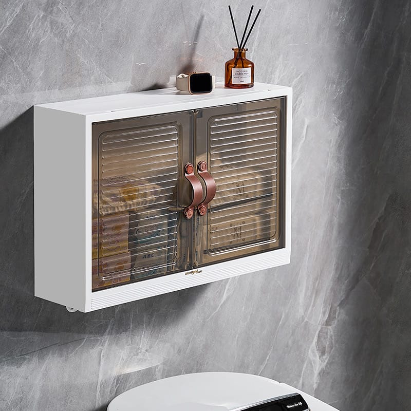 Wall Mounted Shelf Cabinet, Waterproof Storage Rack Organizer For Bath