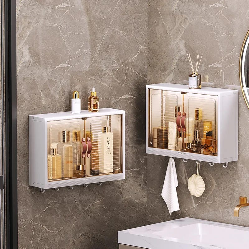 Wall Mounted Shelf Cabinet, Waterproof Storage Rack Organizer For Bath