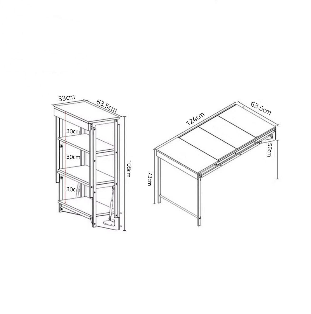 Size Of Wall Mounted Folding Table.