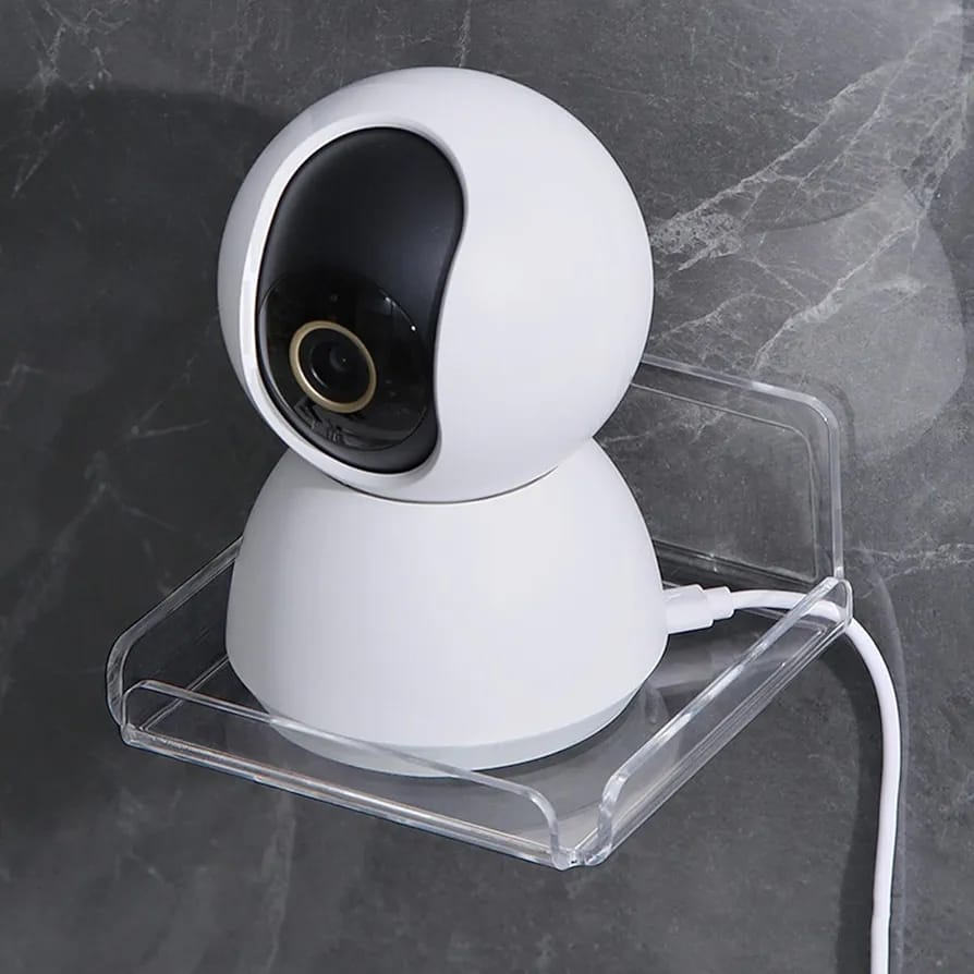 2 Pcs Wall Mounted Mini Storage Rack, Transparent Security Camera Hold