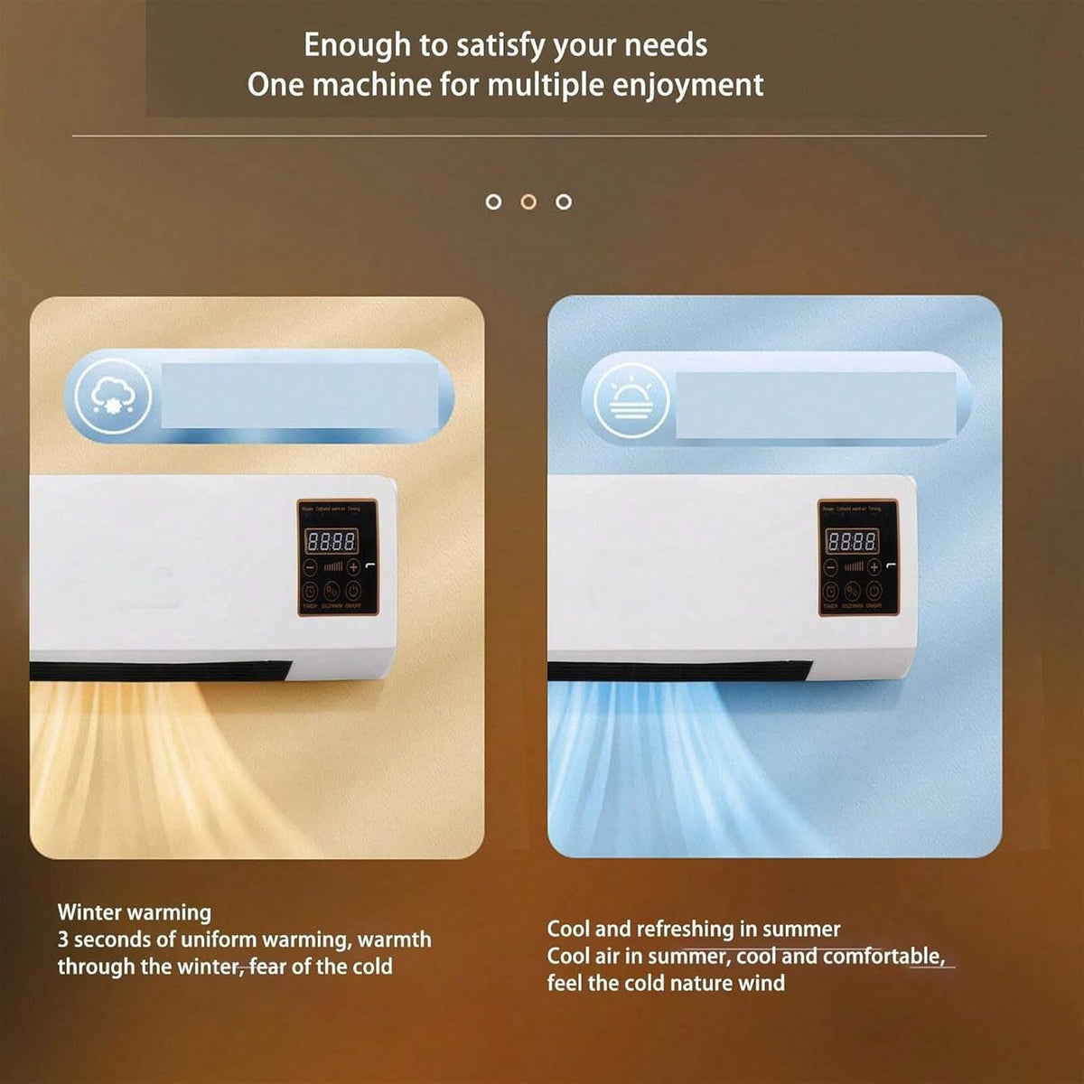 Cooling and Heating Feature Of Wall Mounted Mobile Air Conditioner & Heater.