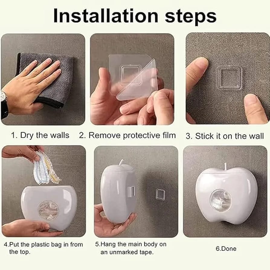 Installation Steps Of Wall Mounted Plastic Wrap Storage Box.