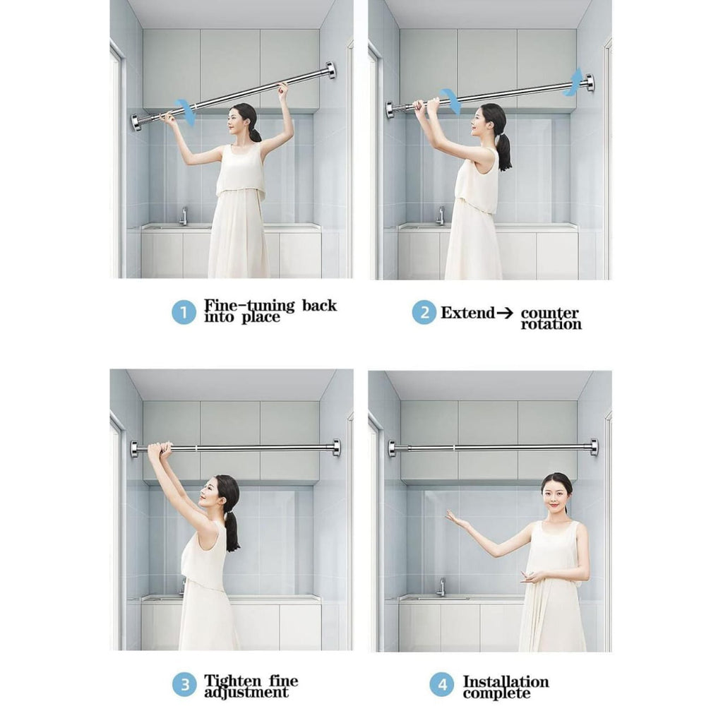 Wall Mounted Retractable Cloth Hanger Stand, Telescopic Cloth Drying Rod Wall Mounted Retractable Cloth Hanger Stand, Telescopic Cloth Drying Rod