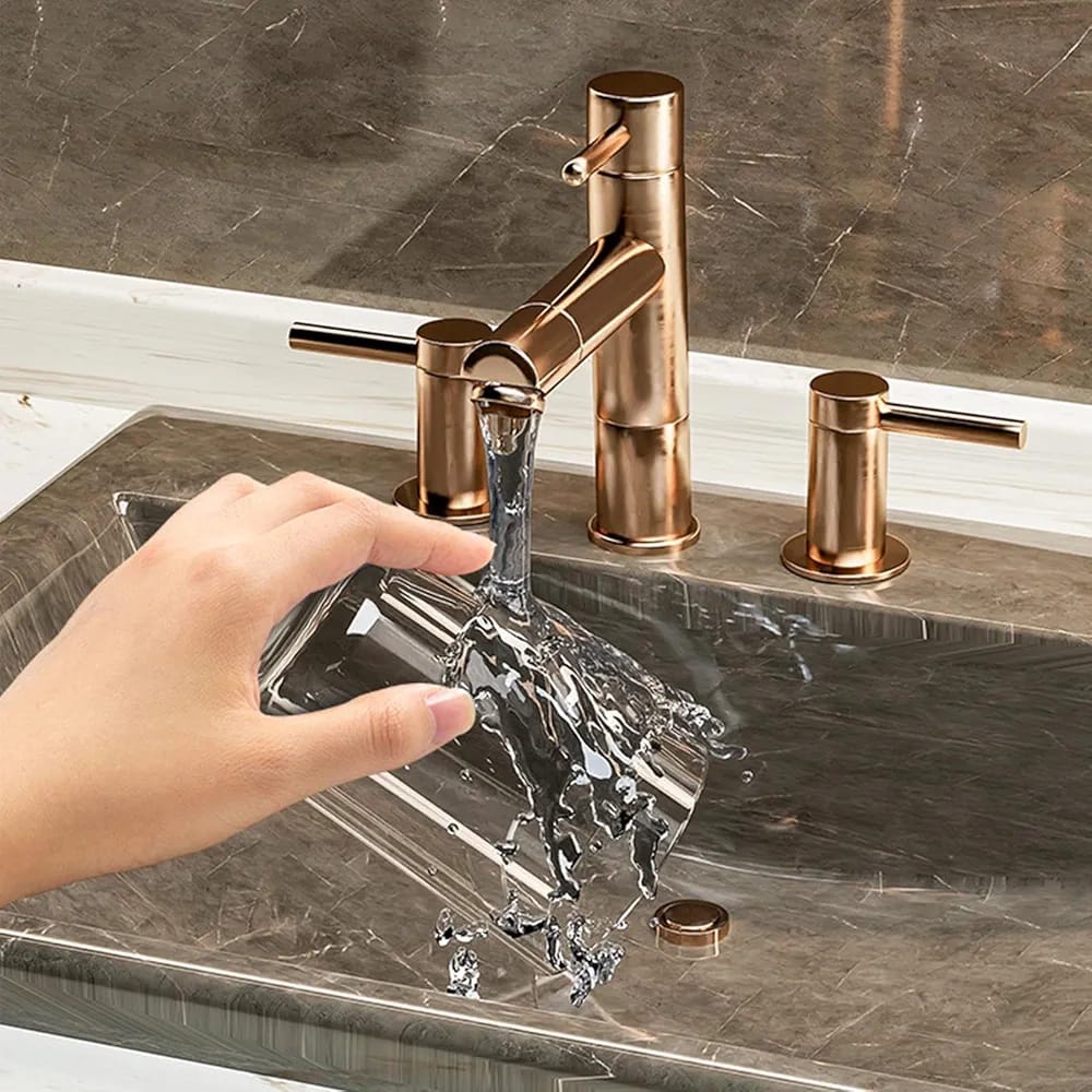 A Person is Washing Container On the Wall Mounted Toothbrush Holder Stand.