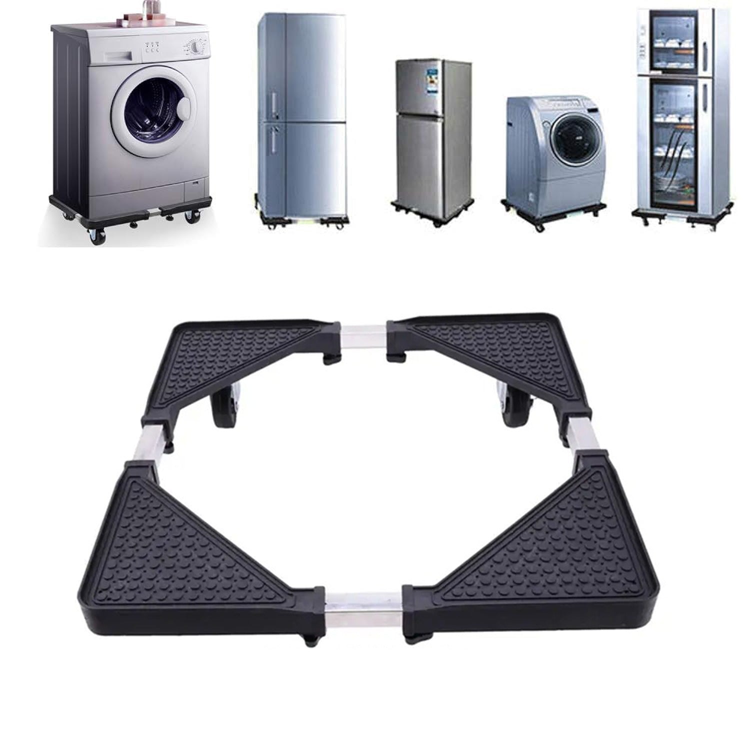 A Washing Machine & Refrigerator Base Stand  Placed Along with Washing Machine and Referigerators.