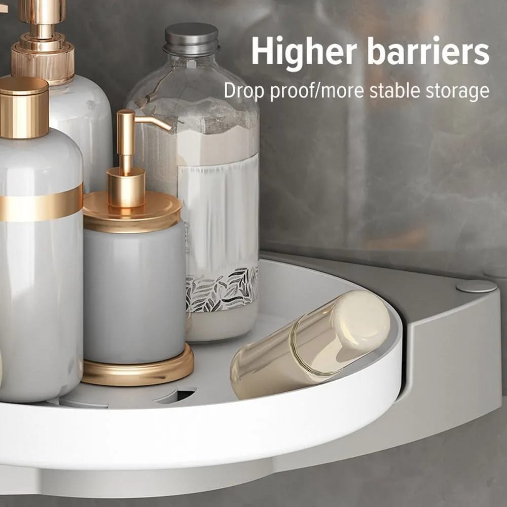 360° Rotatable Washroom and kitchen Corner Rack - Wall-Mounted Bathroo
