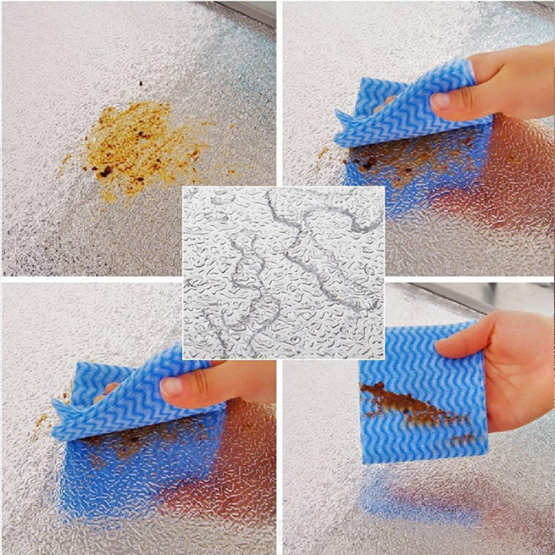 A Person is Demonstrating the Dirt-proof and Water-proof Property of Waterproof Oil Proof Aluminium Foil Sticker.