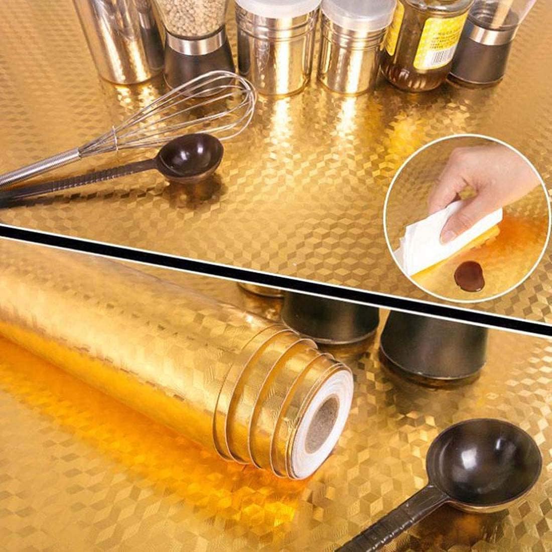 Waterproof Oilproof Aluminium Foil Sticker with kitchen items on a reflective surface