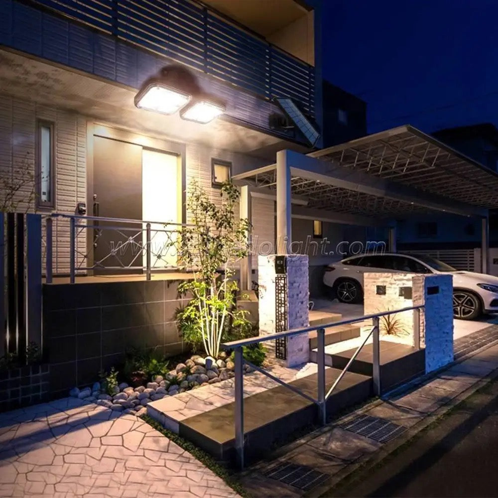A house decorated with the help of motion sensor LED solar light