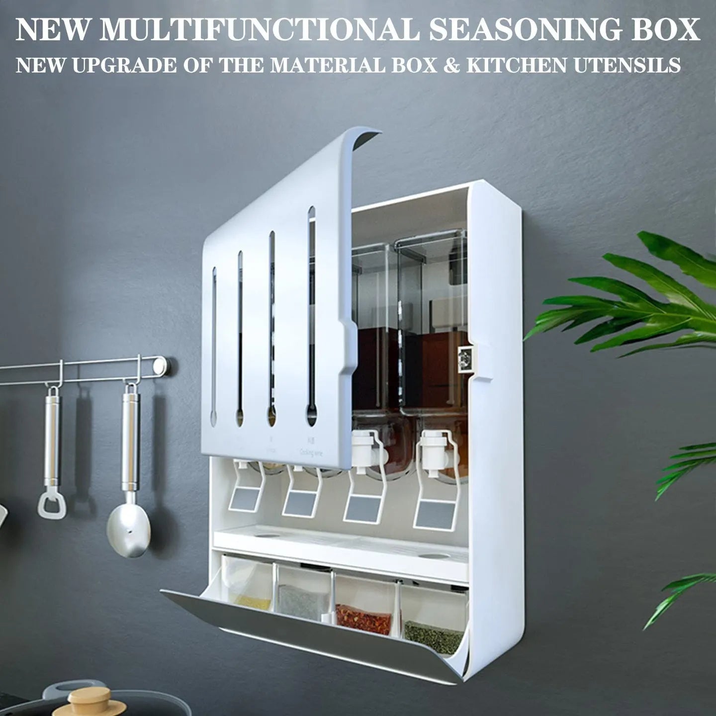 Wall Hanging Spice Rack Seasoning Organizer For Kitchen Cabinet Spice