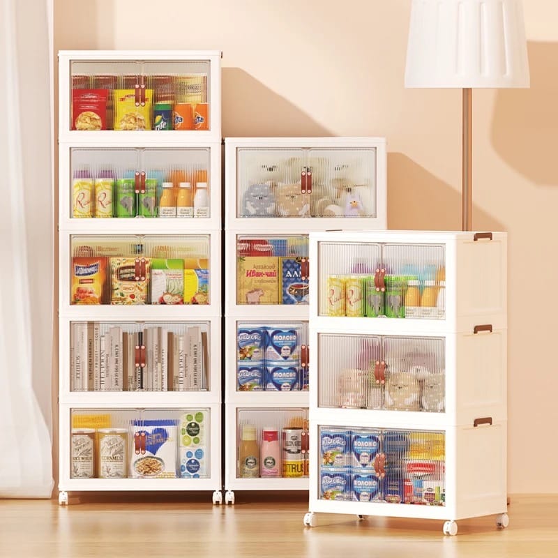 Easy Installation Multi-Layer Stackable Portable Storage Cabinet with Movable Wheels Easy Installation Multi-Layer Stackable Portable Storage Cabinet with Movable Wheels