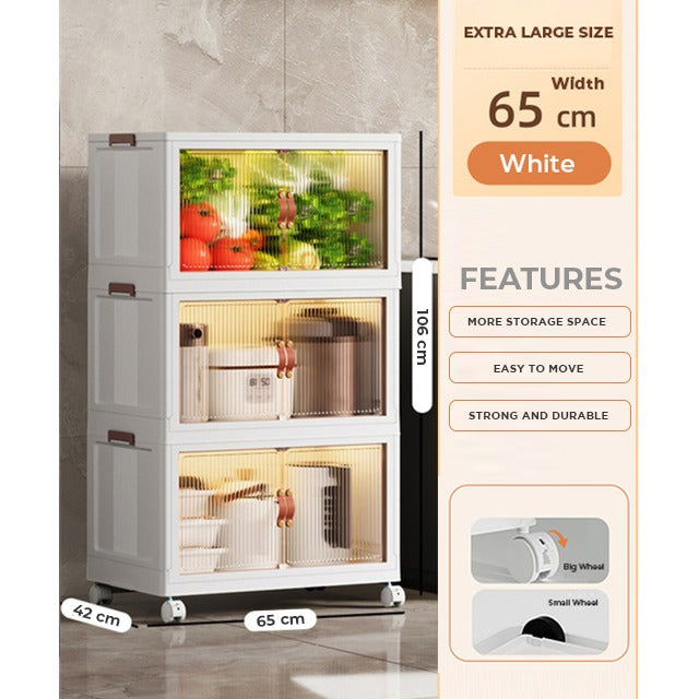 Easy Installation Multi-Layer Stackable Portable Storage Cabinet with Movable Wheels Easy Installation Multi-Layer Stackable Portable Storage Cabinet with Movable Wheels