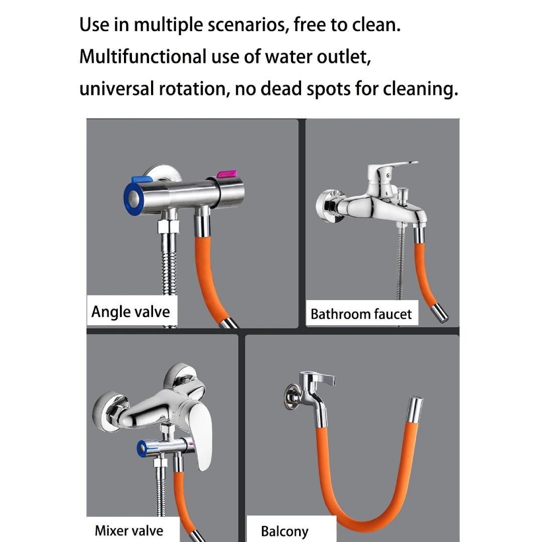 Image displaying four types of faucet suitable on Flexible Faucet Extender