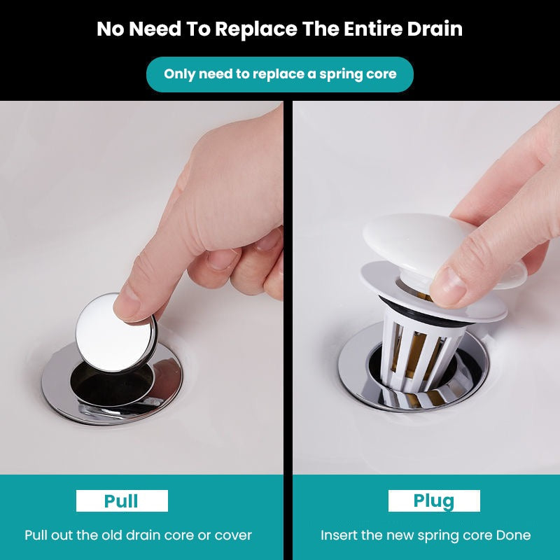 Someone holding a Bathroom Sink Stopper Drain Filter with Hair Catcher