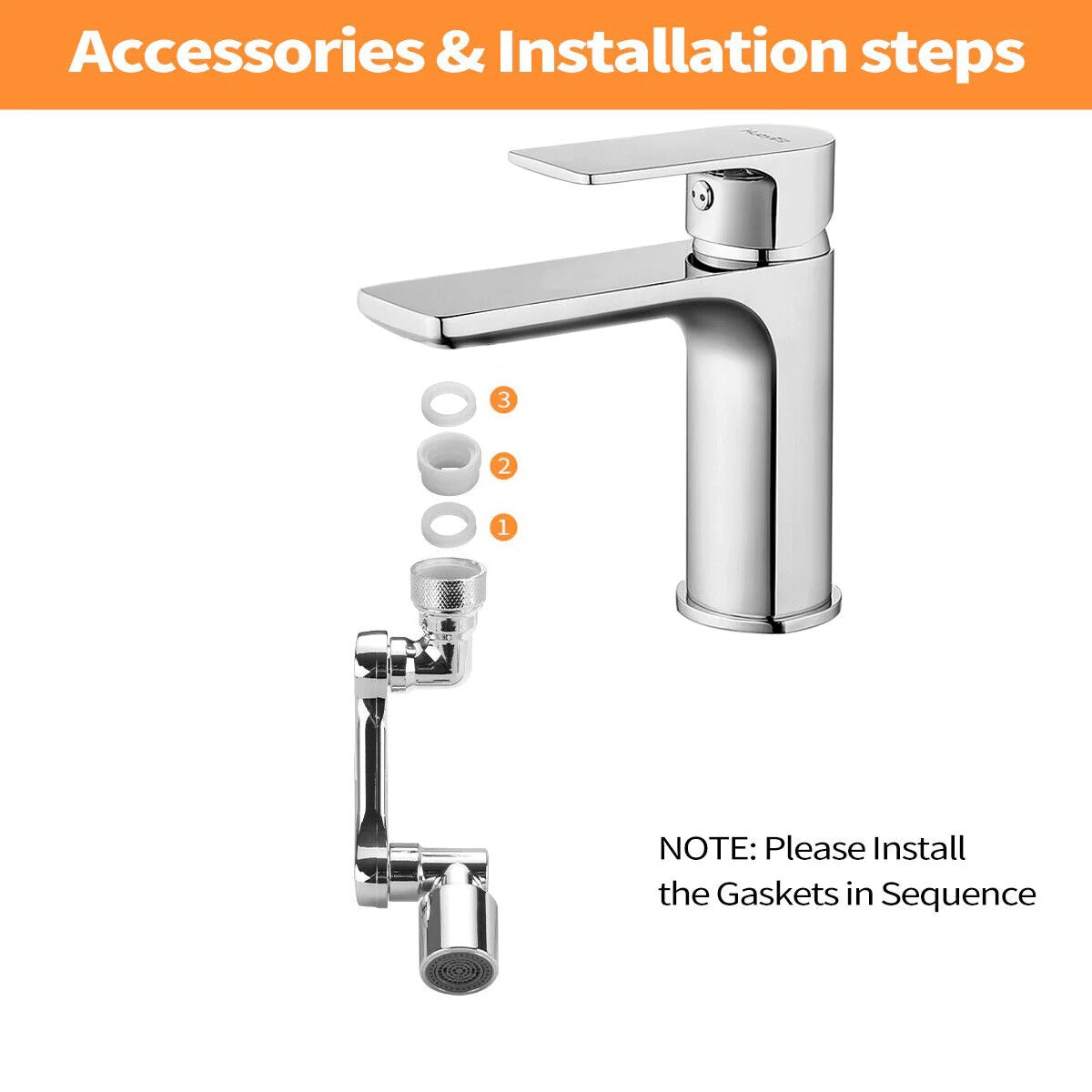 1080° Rotation Faucet Aerator Splash Filter Tap Extend Water Nozzle Bubbler